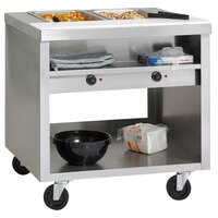 Delfield EHEI36C E-Chef 2 Pan Sealed Well Electric Steam Table with Casters - 120V