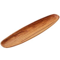 American Metalcraft OWLP 23 5/8 inch x 5 7/8 inch Oblong Olive Wood Boat