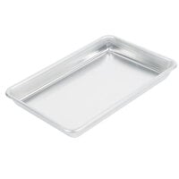 Vollrath 5228 Wear-Ever Eighth Size 16 Gauge 6 1/2" x 9 1/2" Curled Rim, No Wire Aluminum Bun / Sheet Pan