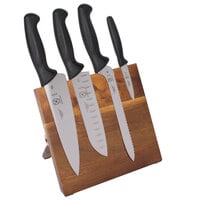 Mercer Culinary M21982 Millennia® 5-Piece Acacia Magnetic Board and Black Handle Knife Set