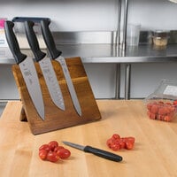 Mercer Culinary M21982 Millennia® 5-Piece Acacia Magnetic Board and Black Handle Knife Set