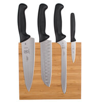 Mercer Culinary M21981 Millennia® 5-Piece Bamboo Magnetic Board and Black Handle Knife Set