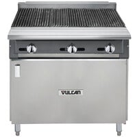 Vulcan VCBB36B-NAT V Series Natural Gas 36" Radiant Gas Floor Model Charbroiler with Cabinet Base - 99,000 BTU