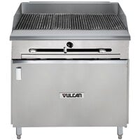Vulcan VTC36B-NAT Natural Gas 36" Gas Floor Model Infrared Charbroiler with Cabinet Base - 66,000 BTU