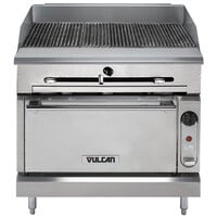 Vulcan VTC36C-LP Liquid Propane 36 inch Gas Floor Model Infrared Charbroiler with Convection Oven Base - 98,000 BTU