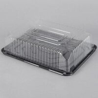 D&W Fine Pack G83-1 1/4 Size 1-2 Layer Sheet Cake Display Container with Clear Lid - 80/Case