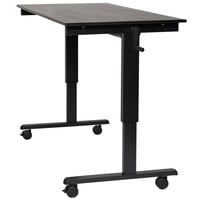 Luxor STANDCF60-BK/BO Stand Up Desk with Black Steel Frame and Black Oak Desktop - 60"
