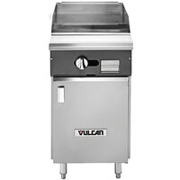 Vulcan VGT18B-LP V Series Liquid Propane 18" Heavy-Duty Thermostatic Range with Griddle Top and Cabinet Base - 30,000 BTU