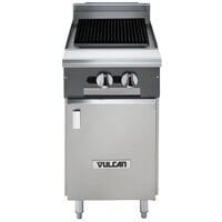 Vulcan VCBB18B-LP V Series Liquid Propane 18" Radiant Gas Floor Model Charbroiler with Cabinet Base - 49,000 BTU
