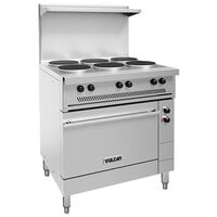 Vulcan EV36S-6FP208 Endurance Series 36 inch Electric Range with 6 French Plates and Oven Base - 208V, 17 kW