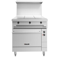 Vulcan EV36S-3HT480 Endurance Series 36 inch Electric Range with 3 Hot Tops and Oven Base - 480V, 20 kW