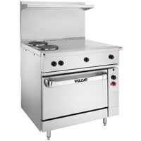 Vulcan EV36S-2FP2HT480 Endurance Series 36 inch Electric Range with 2 French Plates, 2 Hot Tops, and 1 Standard Oven - 480V