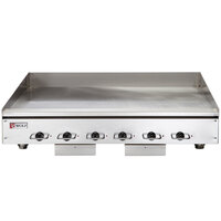 Wolf WEG72E-480/3 72 inch Electric Countertop Griddle with Thermostatic Controls - 480V, 3 Phase, 32.4 kW