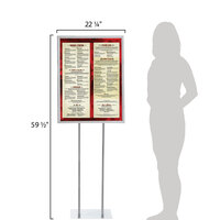 Aarco PHSIC 22 1/4 inch x 59 1/2 inch Chrome Double Sided Freestanding Poster / Sign Holder