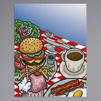 8 1/2 inch x 11 inch Menu Paper - Diner Theme Cover - 100/Pack