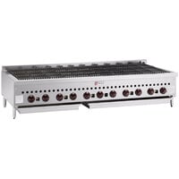 Wolf SCB72-NAT Natural Gas Low Profile 72 inch Radiant Gas Charbroiler - 188,500 BTU