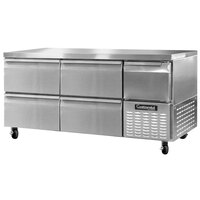 Continental Refrigerator CFA68-D 68 inch Undercounter Freezer with 4 Drawers and 1 Half Door - 22 cu. ft.