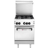 Wolf C24S-4BN Challenger XL Series Natural Gas 24" Range with 4 Burners and Standard Oven - 143,000 BTU
