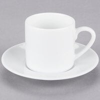10 Strawberry Street RB0428 Classic White 3 oz. White Porcelain Espresso Cup with Saucer - 24/Case