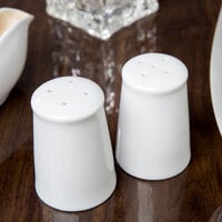 10 Strawberry Street RB0030 Classic White 2-Piece Porcelain Salt and Pepper Set - 12/Case