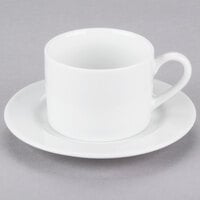 10 Strawberry Street RB0009 Classic White 6 oz. White Porcelain Cup with Saucer - 24/Case
