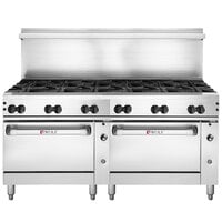Wolf C72CC-12BN Challenger XL Series Natural Gas 72" Range with 12 Burners and 2 Convection Ovens - 430,000 BTU