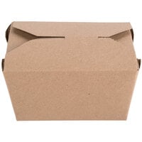 Fold-Pak 01BPEARTHM Bio-Plus Earth 5" x 4" x 2 1/2" Kraft Microwavable Paper #1 Take-Out Container - 450/Case