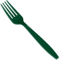 Creative Converting 019124 7 1/8" Hunter Green Disposable Plastic Fork - 24/Pack