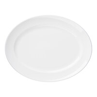 10 Strawberry Street RPM-23 Ricard 13 1/2" x 10 1/8" White Oval Porcelain Platter - 18/Case