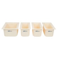 Carlisle CM1106KITC1402 Coldmaster CoolCheck Batter Pro Kit 1/3 and 1/2 Size White Cold ABS Plastic Food Pans - 6 inch Deep