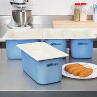 Carlisle CM1106KITC1402 Coldmaster CoolCheck Batter Pro Kit 1/3 and 1/2 Size White Cold ABS Plastic Food Pans - 6 inch Deep