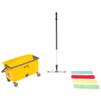 18 inch Microfiber Wet Mop Kit with Color-Coded Pads and Mop Bucket