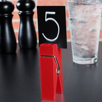 American Metalcraft CPCHR 3 1/4 inch Red Clothespin Card Holder