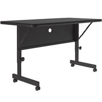 Correll Deluxe Flip Top Table, 24 inch x 48 inch High Pressure Adjustable Height, Black Granite