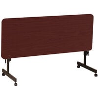 Correll Deluxe Flip Top Table, High Pressure Adjustable Height, 24 inch x 60 inch, Cherry