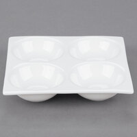 Arcoroc L3203 Appetizer 5 5/8" Four Compartment Porcelain Dish by Arc Cardinal - 24/Case