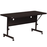 Correll Deluxe Flip Top Table, 24" x 72" High Pressure Adjustable Height, Black Granite
