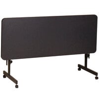 Correll Deluxe Flip Top Table, 24 inch x 72 inch High Pressure Adjustable Height, Black Granite