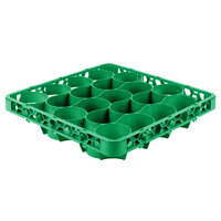 Carlisle REW20LC09 OptiClean NeWave 20 Compartment Green Color-Coded Long Glass Rack Extender
