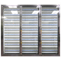 Styleline CL2472-HH 20//20 Plus 24 inch x 72 inch Walk-In Cooler Merchandiser Doors with Shelving - Anodized Bright Silver, Left Hinge - 3/Set