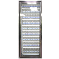 Styleline CL2472-HH 20//20 Plus 24 inch x 72 inch Walk-In Cooler Merchandiser Door with Shelving - Anodized Bright Silver, Left Hinge