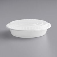 Choice 48 oz. White 9 inch Round Microwavable Heavy Weight Container with Lid - 150/Case
