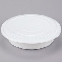 Choice 48 oz. White 9" Round Microwavable Heavy Weight Container with Lid - 150/Case