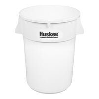 Continental 4444WH Huskee 44 Gallon White Round Trash Can