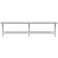 Advance Tabco GLG-2411 24" x 132" 14 Gauge Stainless Steel Work Table with Galvanized Undershelf