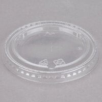 Choice 3.25-5 oz. Clear Plastic Lid with Straw Slot   - 50/Pack