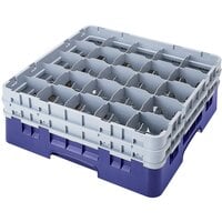 Cambro 25S638186 Camrack 6 7/8 inch High Customizable Navy Blue 25 Compartment Glass Rack