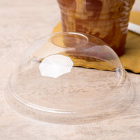 Choice 32 oz. Clear Plastic Dome Lid with Hole - 50/Pack