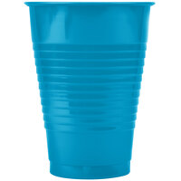 Creative Converting 28313171 12 oz. Turquoise Plastic Cup - 240/Case