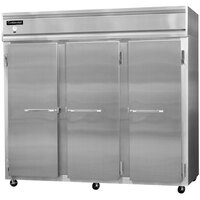 Continental Refrigerator 3FE-LT-SS 85 1/2" Solid Door Extra Wide Low Temperature Reach-In Freezer - 73 Cu. Ft.